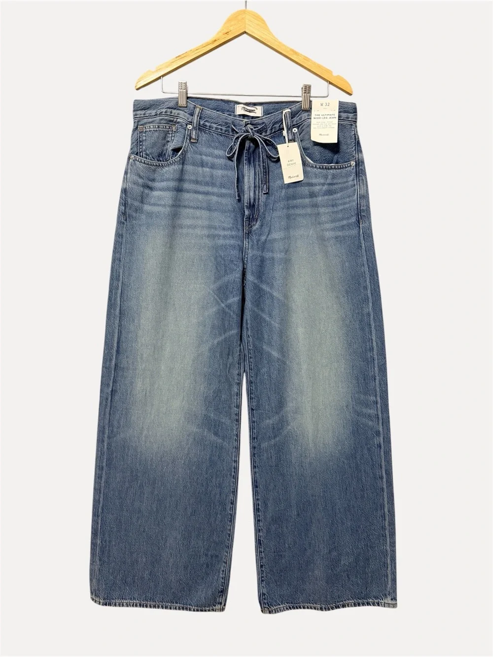 Madewell Ultimate Wide Leg Jeans NWT Size 32 Medium Wash High Rise Full Length